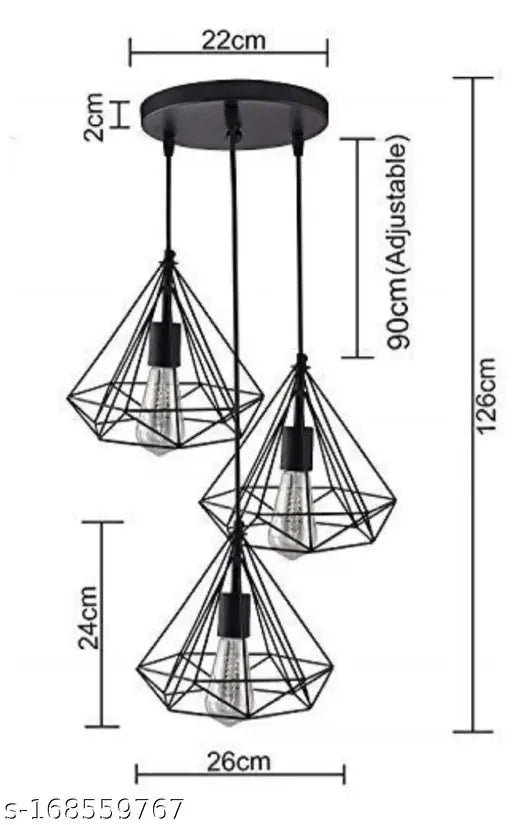BLACK R@Y/ METAL Ceiling Lights/ Home Decorative/ Pendant Light/ (Bulb not included ) Lamp/Pendant Lamp/Ceiling Light to décor your Home/ Bedroom/ Drying Room/ Living room/ Restaurant and Home Decor Pendants Ceiling Lamp