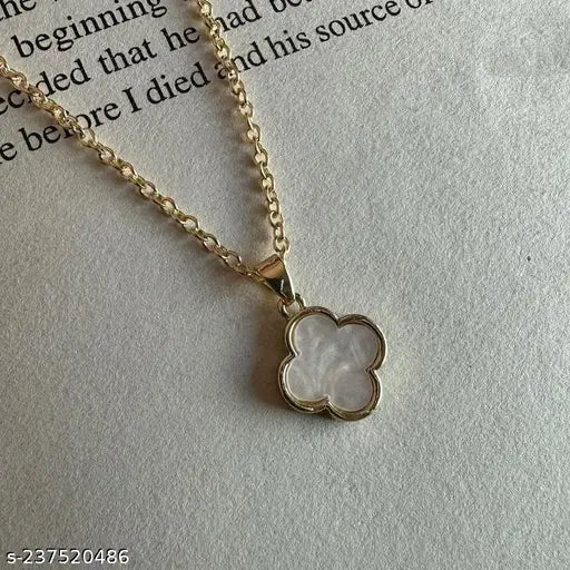 Gold Clover Mother of Pearl Necklace, Four leaf Clover, necklace for women,charm, charm necklace  Pendants & Lockets