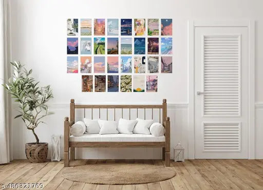 Anime Collection Posters, Set of 30, 4x6 inch each, Anime Aesthetic Scenery Wall Collage Kit, Anime Posters, Wall Posters Aesthetic, Room Decor Posters for Room Decoration