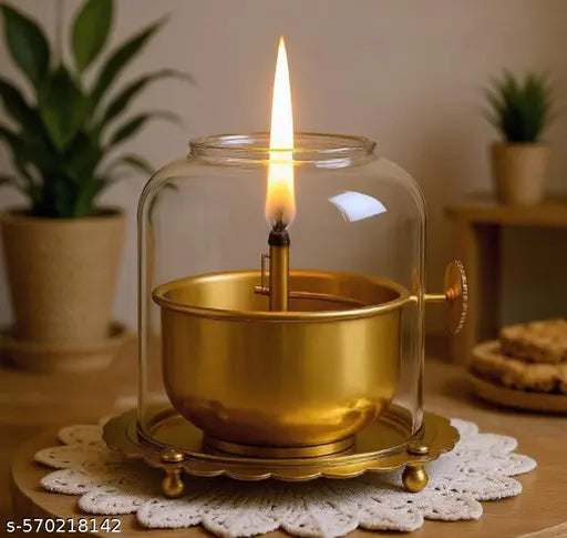 Brass akhand diya for puja | Handcrafted traditional brass oil lamp | Festival & ritual brass diya | Home &temple décor oil lamp | Durable brass puja lamp |