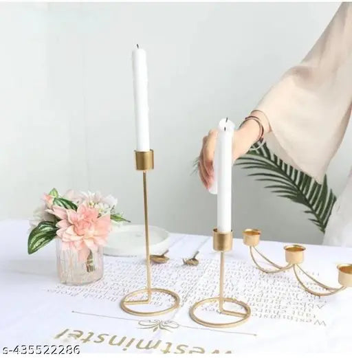 Fancy Thing Maker 2Pcs Single Tall Candlestick Candle Holder Stand