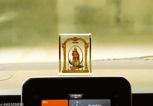 MURUGAN CABINET IDOL FOR CAR DASHBOARD-SPIRITUAL IDOL Decorative Showpiece - 13 cm  (Plastic, Gold)