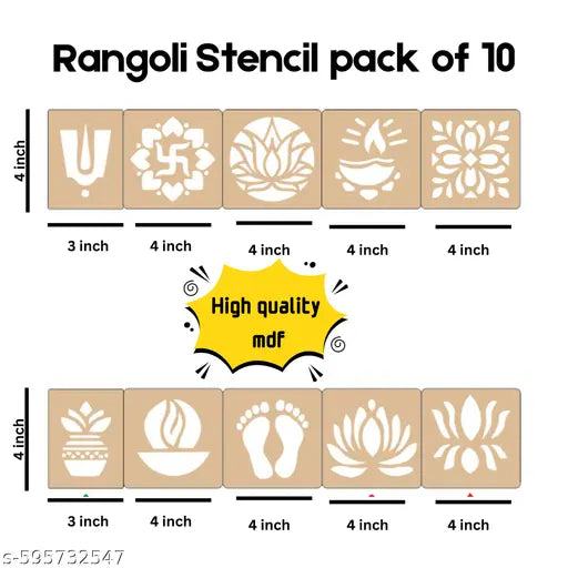 APNATOHFA|Rangoli Stencil pack of 10
