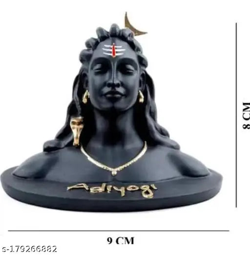 Adiyogi Shiva Statue for Car Dash Board, Pooja & Gift, Mahadev Murti, Idol, Lord Adiyogi Shankara for Home & Office Decor (ADIYOGI JI in Black)