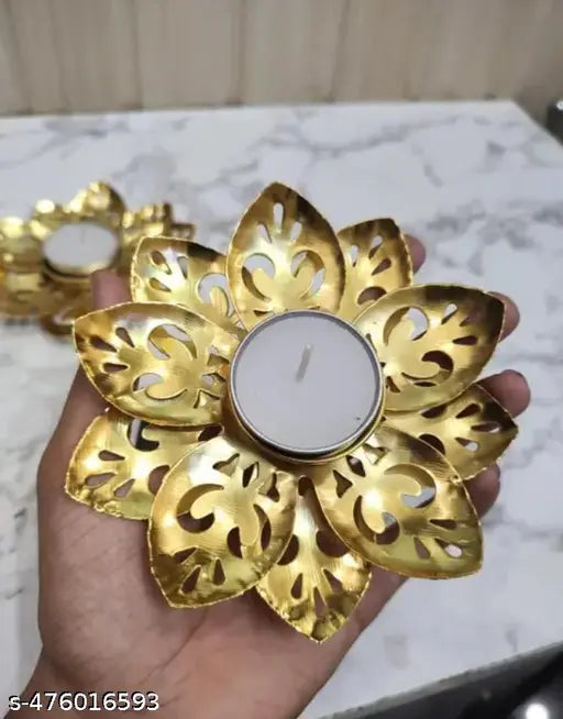 M R  CREATION  decore]> Beautiful Handcrafted Flower Shape Tealight Candle Holder Home/Table Decorative Candle Diyas 2 pcs Name: Brass Gallery Beautiful Handcrafted Flower Shape Tealight Candle Holder Home/Table Decorative Candle Diyas 2 pcs Material: Met