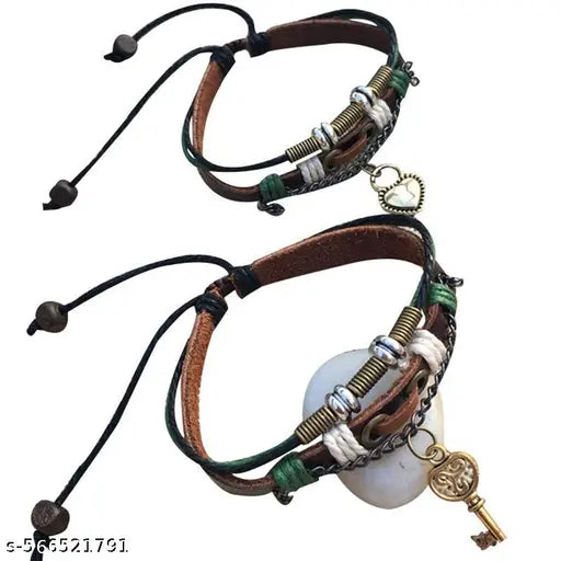 Brown and gold-toned wraparound bracelet