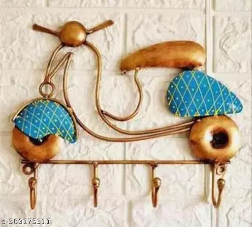 Metal Key Holder Scooter Wall Hanging Showpiece