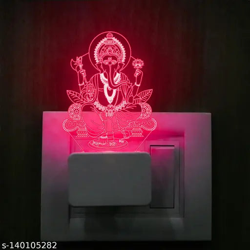 StarLaser Lord Ganesha 3D Acrylic LED Night lamp with 7 Color Changing Light Suitable for Bedroom Living Room & Wedding Gift