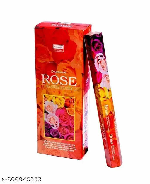 Darshan Rose Fragrance Incense Bamboo Sticks For Pooja,  Meditation & Positivity