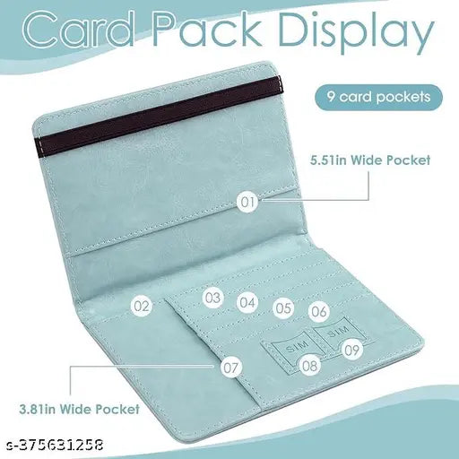 Passport Holder Cover Wallet RFID Blocking PU Leather Travel Document Holder  (Blue)