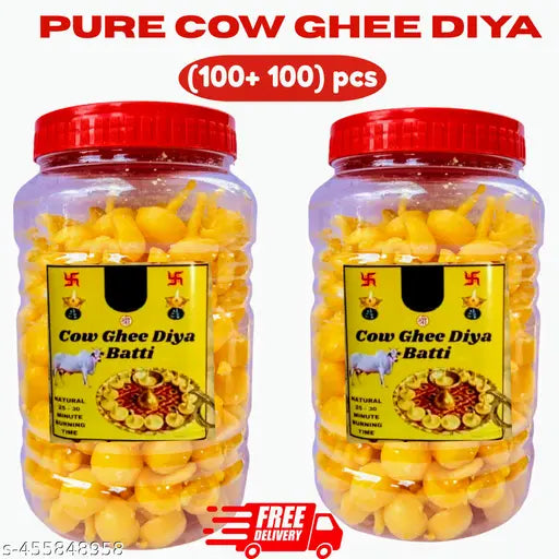 Pure Ghee Diya batti 200 pcs set for Puja,Diwali, Festivals - Eco-Friendly Cotton Wicks ,A2 ghee ,Ghee Diya ,200 Pcs Ghee Diya ,Pure Ghee Diya ,Cow Ghee Diya ,Diwali Diya, Puja Diya ,Eco-Friendly Diya ,Clay Diya with Ghee ,Traditional Ghee Diya ,Festive D