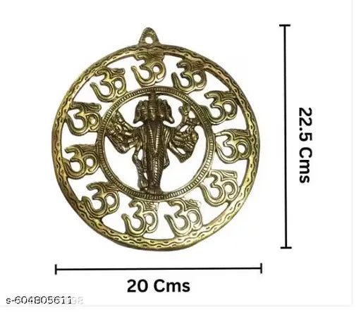 SM ENTERPRISES Golden Panchmukhi Hanuman with Om for Door Entrance, Office, Puja, Vastu