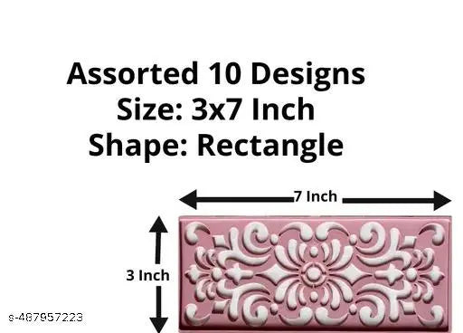 Different Design Ready to Draw Rangoli Making Stencils, Rangoli Plastic Stencils for Floor Decoration (Set of 12, Size 3x7 Inch)