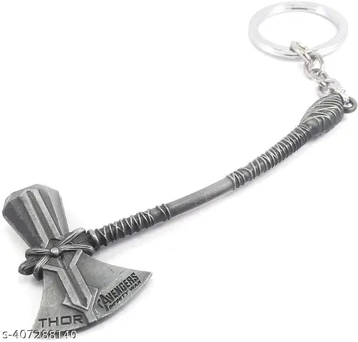 Mistazzo metal Infinity war stormbreaker hammer-axe Keychain keyring for car bike boys girls Pack of 2