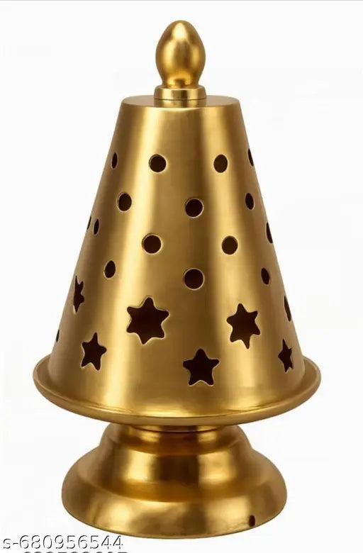 Metal cone incense lubaan gold
