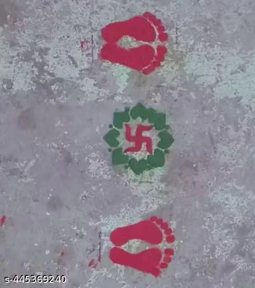 Wooden Rangoli Stencils Set for Diwali Decoration | Home Decoration (4 pcs, 4x4 inches)  By Sr Enterprises