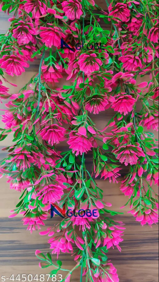 NN Globe Artificial Pink Flower Hanging Bunch /Hanging Bail for Decoration with Hanging Hook Artificial Bonsai/Leaf for Home Decor Artificial flower for Decoration