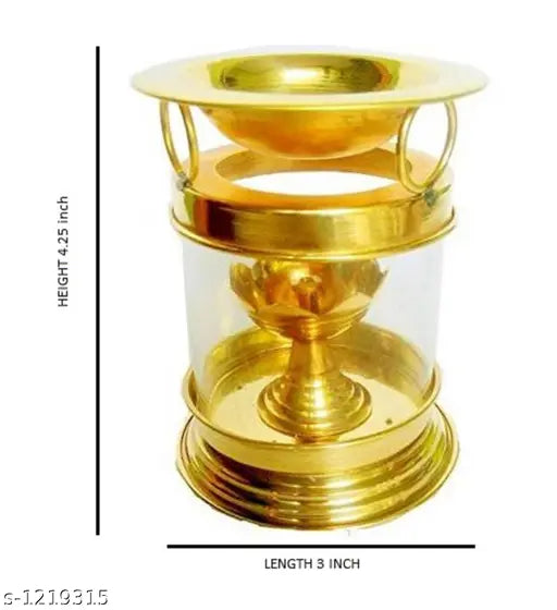 Traditional Brass and Glass Diya