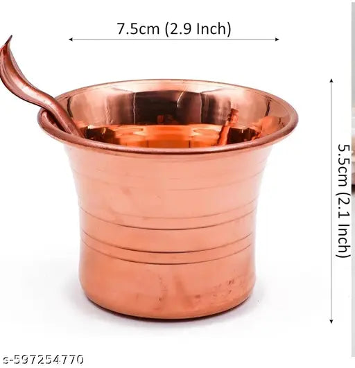 Beautifull Pure Brass Small Pooja Glass charnamritglass Serving Water for Puja, Milk, or Other offerings During Puja | Pital Glass for Daily Puja Home - (Size- 4.5 cm) Brass glasss for Kids 1 PCS