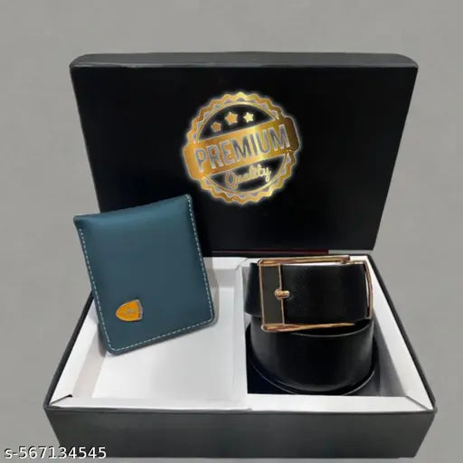 Combo leather belt and wallet