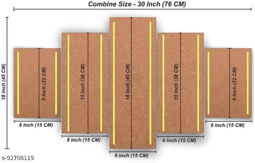 Set Of 5 Rajasthani Traditional Wall Painting With Frame For Home Decoration , Living Room Office , Hotel (76 X 45 CM ) Multicolor , Theme : Religious