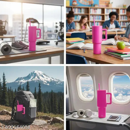 Tumbler with lid and Straw 1200ML Cup Stainless Steel Vacuum Insulated Tumbler for Water, Iced Tea or Coffee 1.2L Office Gym Traveling