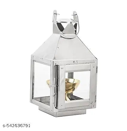 Akhand diya stand for home temple with brass diya small size