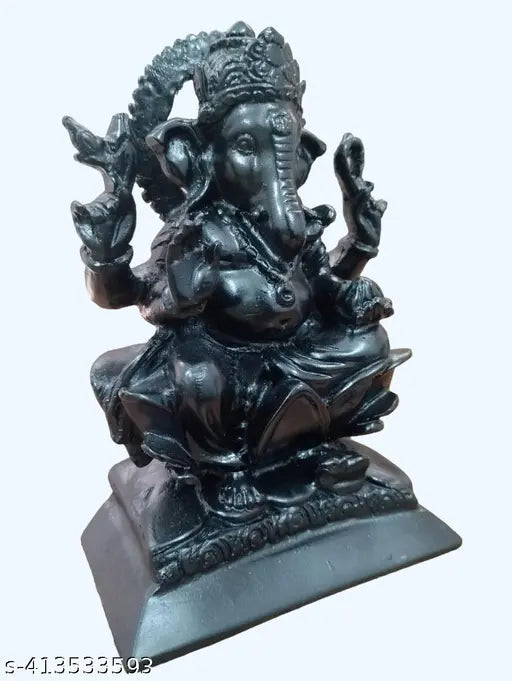 Black Ganesha Statue / Idol 6 inch