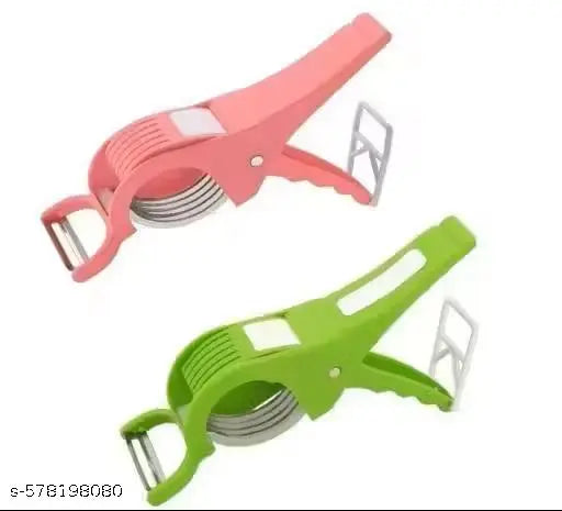 Vegetable & Fruit Grater & Slicer clever cutter smart cutter Multi Veg Cutter Vegetable Peeler Straight Multipurpose cutter like Bhindi Cutter Slicer Vegetable peeler combo Mirchi Cutter