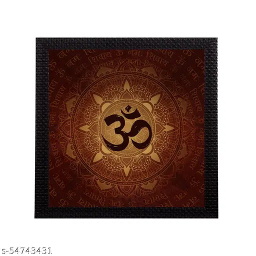 H'Decor Om Symbol Satin Matt Textured UV Art Painting