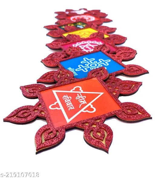 Rangoli Plates Set for Seven Days | 7 Days Readymade Rangoli Plates Set in Kolam/Muggulu Style (7)