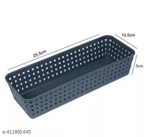 Esspy 6Pc Plastic Multipurpose Desk Organizer Tray Office Drawer Dividers Storage Bins for Kitchen, Bathroom, Office, Makeup, Bedroom, Drawer Basket(Pack of 6)