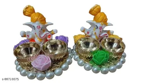Beautiful Ganpati Haldi Kumkum Set (Pack of 2)