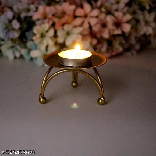 Decorative Tea Light Candles Holders Diwali Decoration Pack of 2 Candle Holders  For Diwali Navratri Festivals Weddind Decor  Brass & Metal Puja Handicrafts Items By HOME HANDI