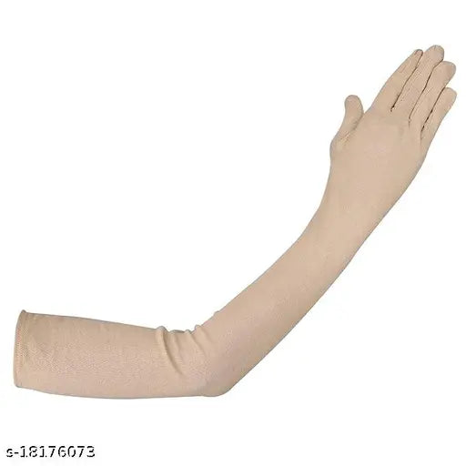 Attractive Women Multicolor Arm sleeves Cotton Gloves Pack of 2