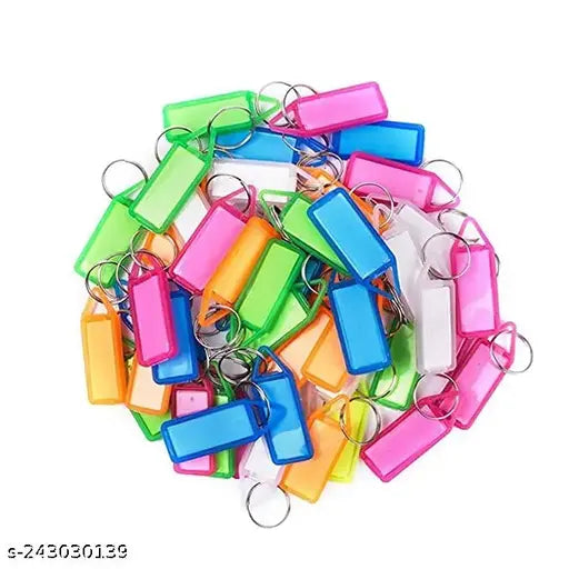 Stealodeal Assorted Color Key and Tag Label Keychain, Pack of 25