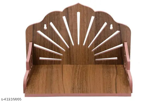 SAVANIZON ENTERPRIS Wooden Wall Mounted Hanging Puja Temple Wood God Stand
