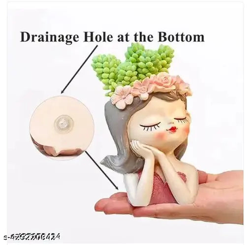 1. Fairy Chick Planter - Self-Draining Resin Succulent Pot - Noiseless Desktop Garden Ornament for Living Room Deco