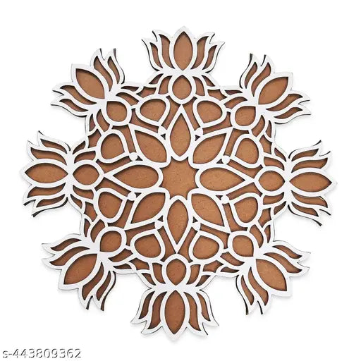 Portable Rangoli (12 inches) Stencil for Decor DIY Craft Reusable Templates for Floor Table Just Fill with Rangoli Atta or Grains for Navratri Pongal Pooja Mandir Rangoli Mats for Decoration