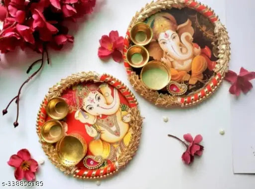 Designer Handmade Plate Set/T-Light Candle Holder for Diwali Decoration , Pooja Decoration , Home Decoration (1 Piece)