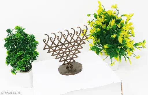 Shri Saraswati Yantra Metal Classic Decorative Showpiece for Table Top, Desk (10 cm x 10 cm)