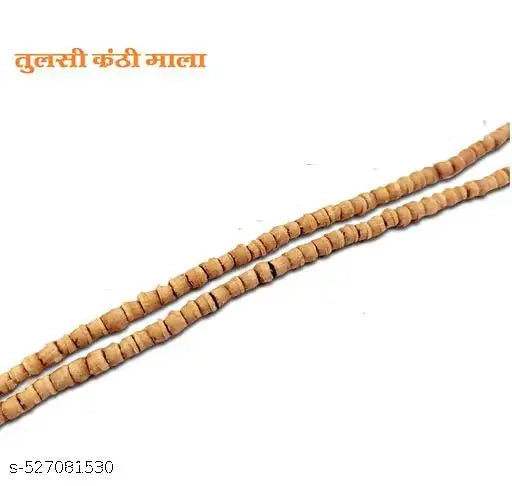 Original Tulsi Kanthi Mala, Two Round, Simple Tulsi Mala, from Vrindavan, Wood Chain Pack of 2