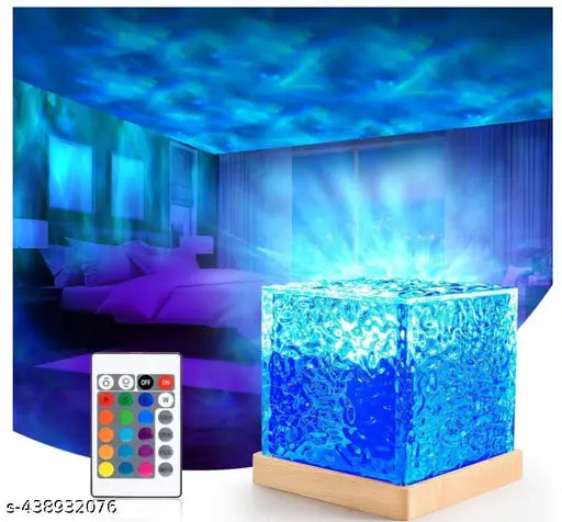 Ocean Wave Projector Light – Romantic LED Night Light with 3D Water Wave Effect, USB Powered Night Projector Bed Light Lamp (Multicolor)