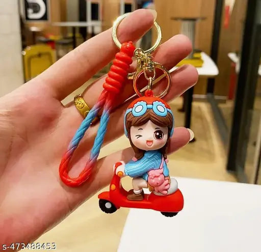 Greyhorse Cute Girl Keychains |Jumbo Size Keychains With Strap and bag charm| Big Size keychains| Washable Keychains