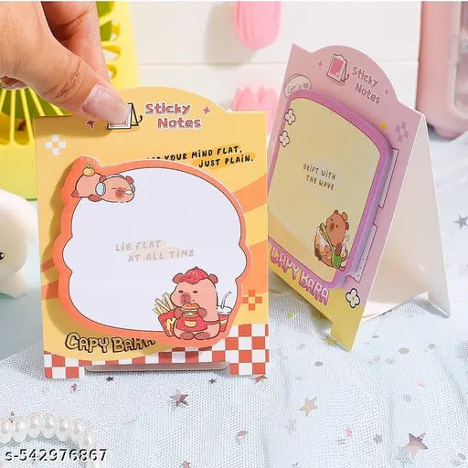 Cute Capybara Sticky Notes Set | Colorful Page 3D Sticky Notes 60 Sheets | Unique Design with Paper for Organized Note-Taking, Reminders, and Creative Ideas (Multi Color)