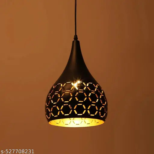 Metal Laser Cut Balloon Shape Single Hanging Pendant Light for Bedroom, Living Room, Hallway, Kitchen, Over The Dining Table Metal Bulb Not Included Black
