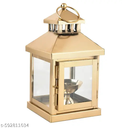 Akhand Diya Stand For Home Temple Pooja , Akhand Diya , Diya Stand With Glass Cover , lantern with candle , decorative laltern