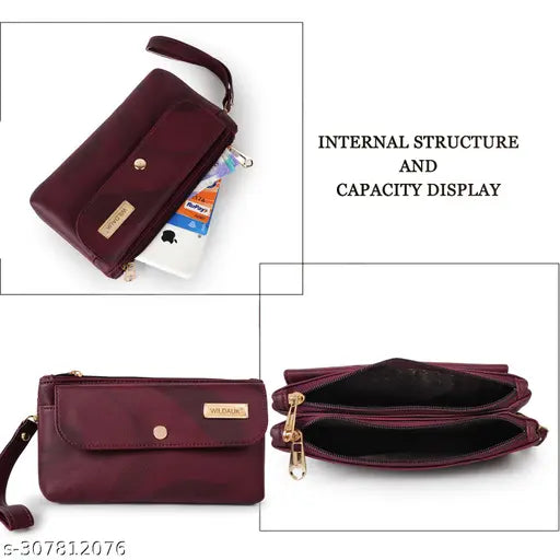 WILDAUK  Casual, Formal, Party Maroon Clutch