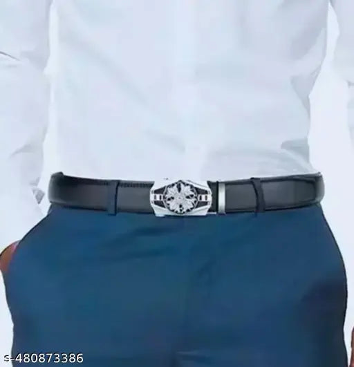 Belt for mens,  combo pack of 2 belts. Silver and gold buckles set, formal and casual wear