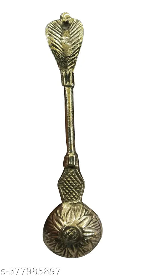 Puri Crafts pure brass naga design pancha patra spoon pack-2